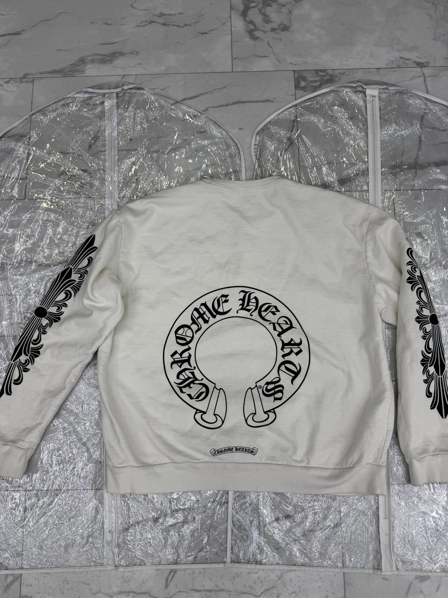 Tee Chrome Hearts Floral Horseshoe WHITE (Preloved)