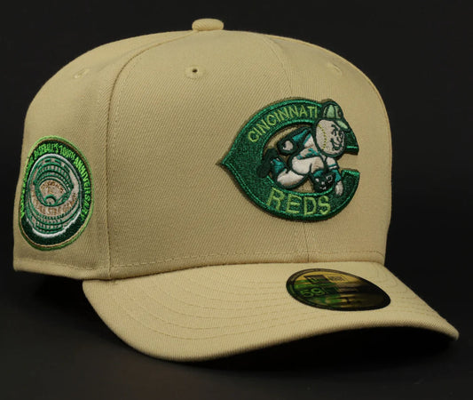 Gorra 5950 Cincinnati Reds 1969 All Star Game Washington "The Dollar 1.0" Old Gold Green