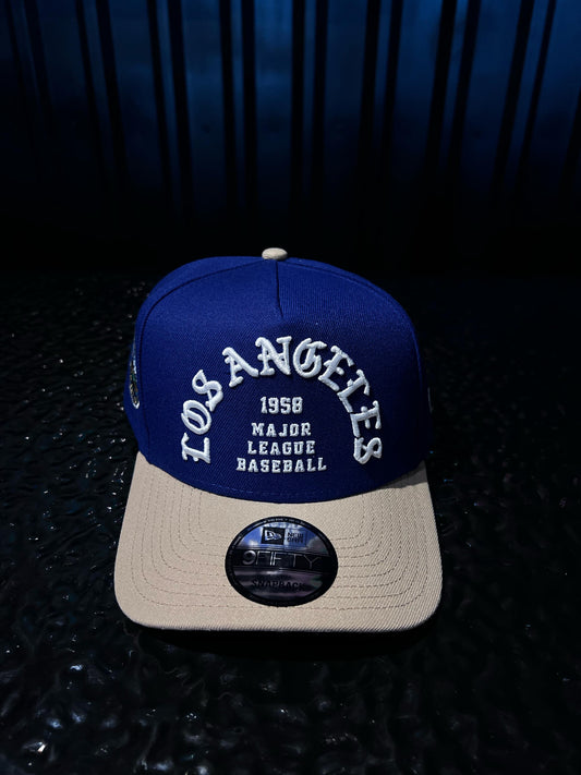 GORRA NEW ERA LOS ANGELES 58' MAJOR LEAGUE BLUE BEIGE SNAPBACK