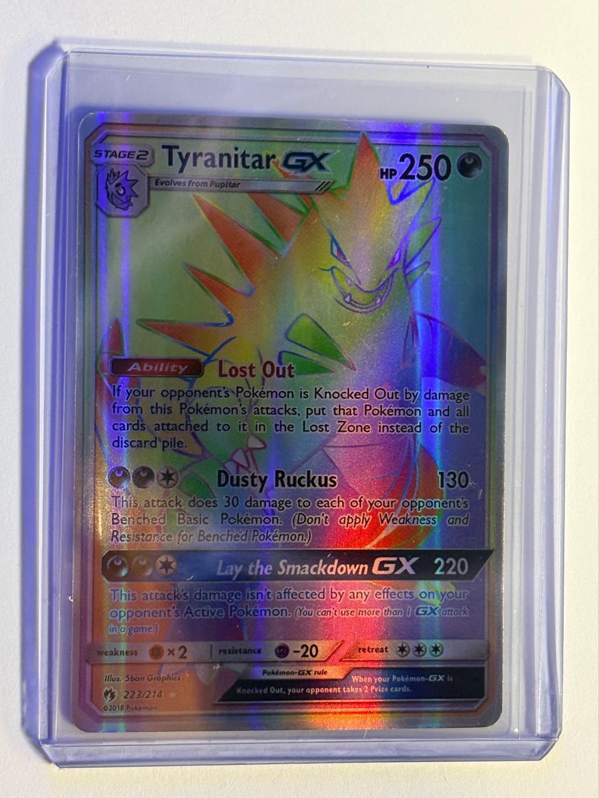 CARTA POKEMON Tyranitar GX 223/214 – Rainbow