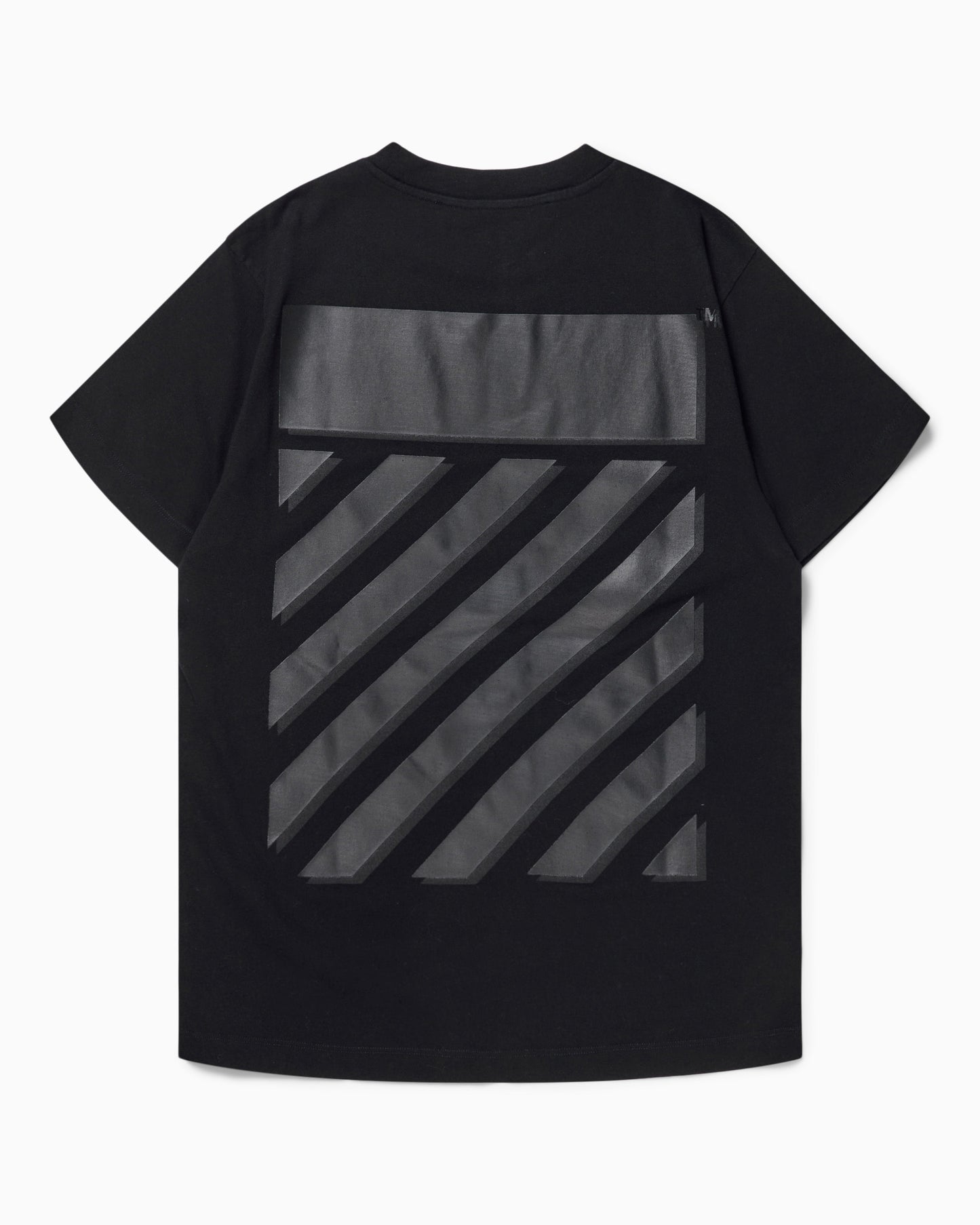 OFF-WHITE Wave Outl Diag Slim S/S Tee Black/Black