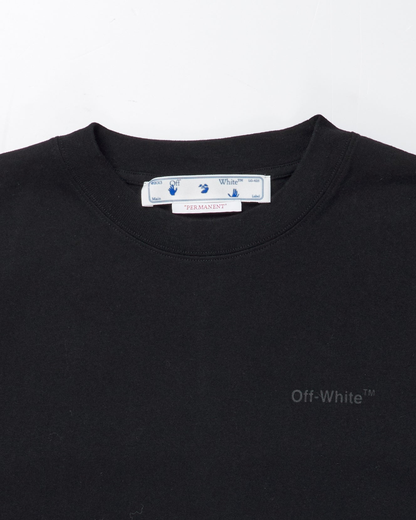 OFF-WHITE Wave Outl Diag Slim S/S Tee Black/Black