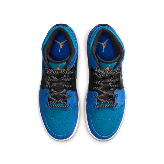 Jordan 1 Mid Racer Blue Green Abyss (GS)