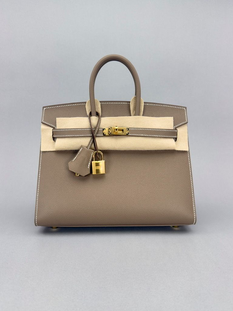 Hermes Birkin 25 Epsom Etoupe Gold Hardware