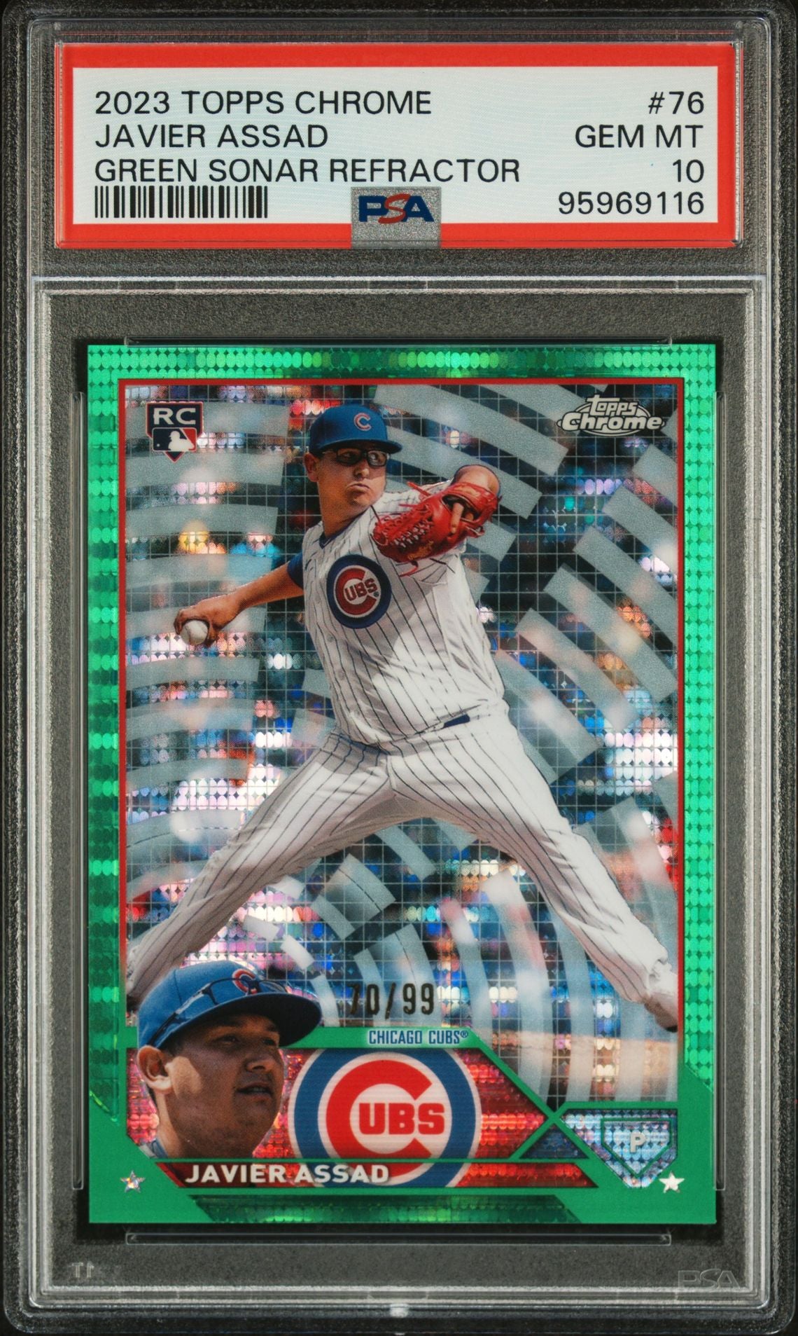 Javier Assad Green Sonar Refractor - PSA 10 Graded Rookie Card