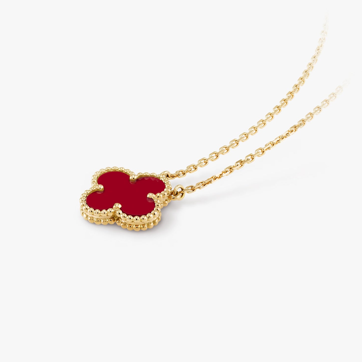 Necklace Tipo Van Cleef & Arpels Vintage Alhambra red