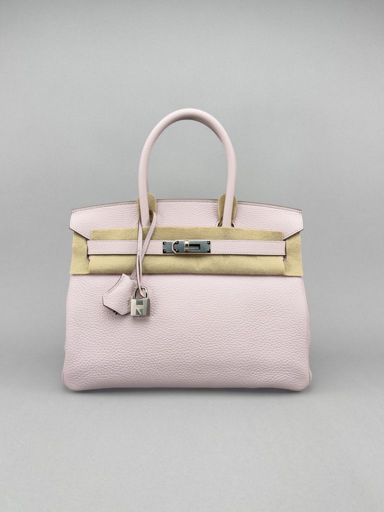 Hermes Birkin 30 Clemence Mauve Pale Paladium Hardware