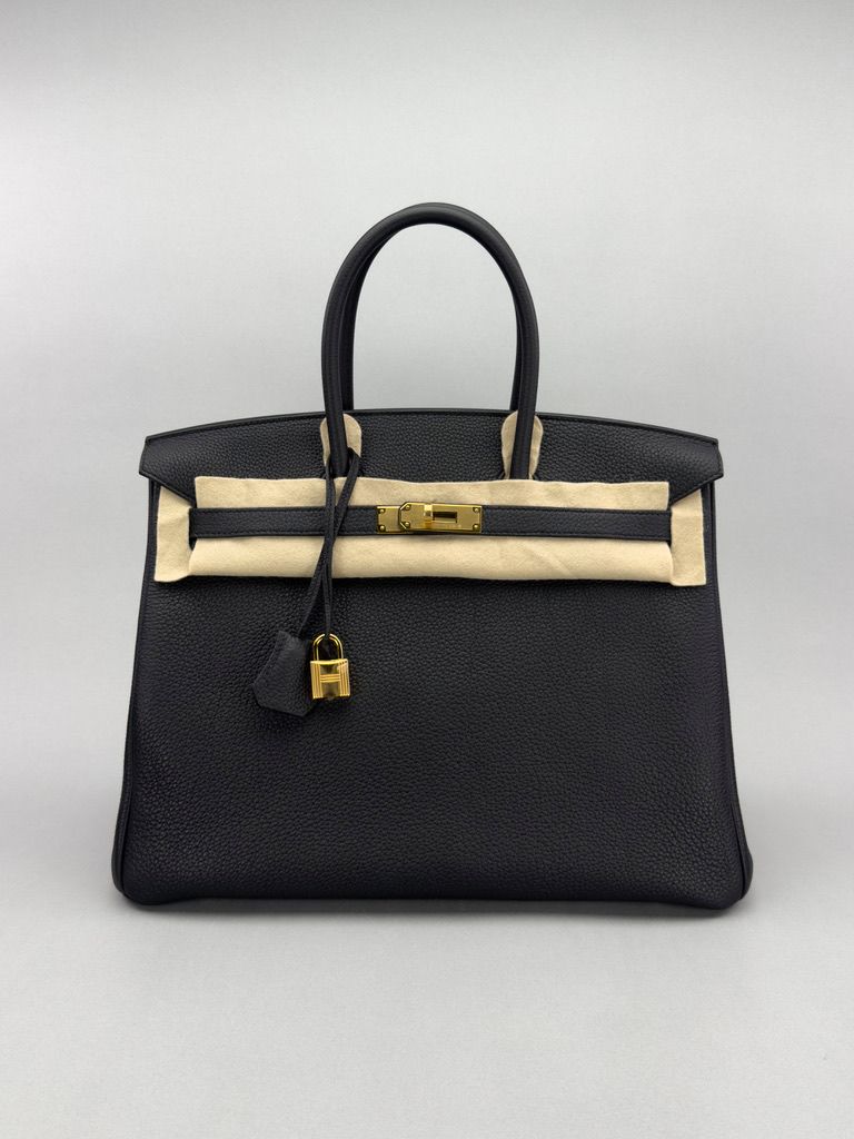 Hermes Birkin 35 Togo Black Gold Hardware