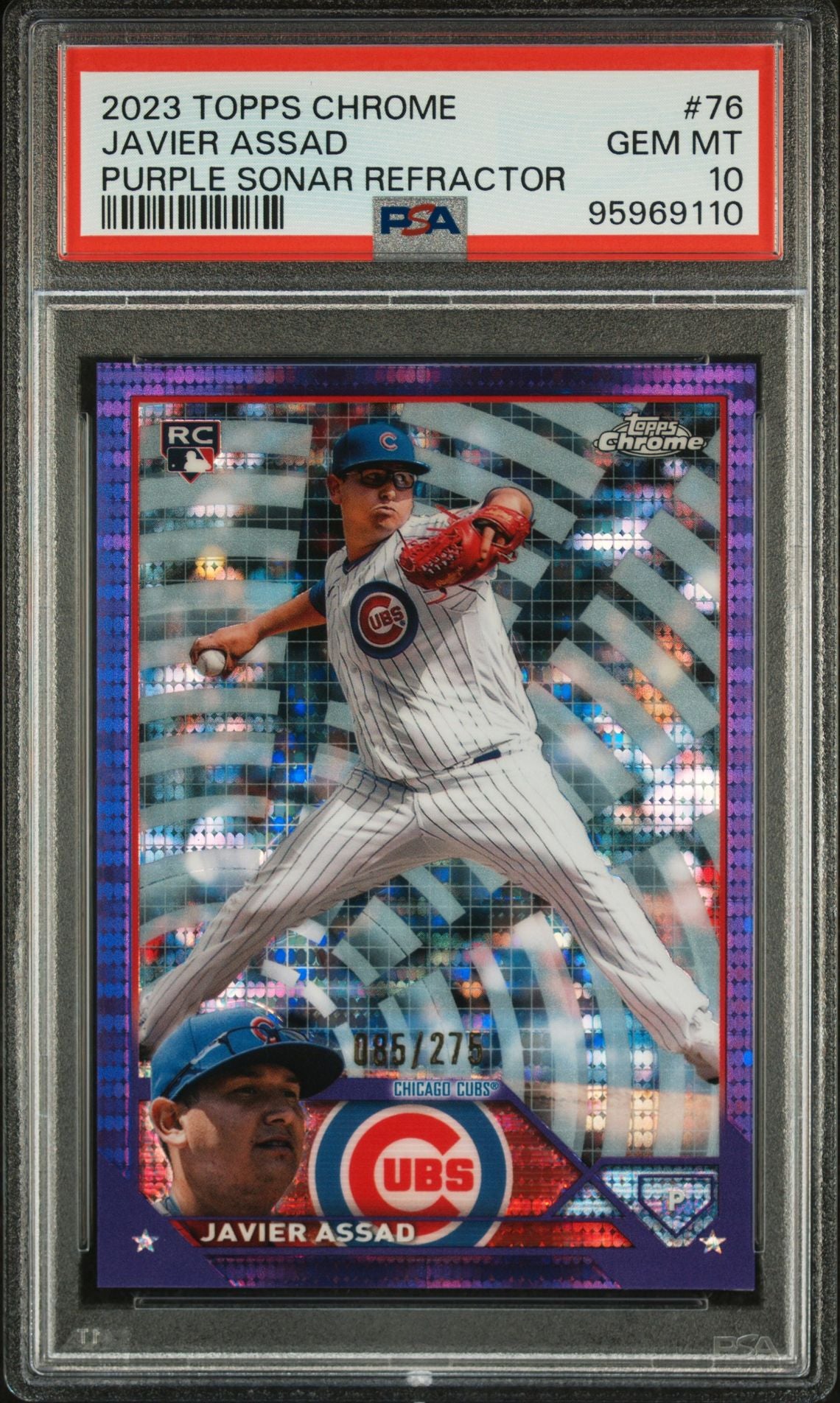 Javier Assad Purple Sonar Refractor - PSA 10 Graded Rookie Card