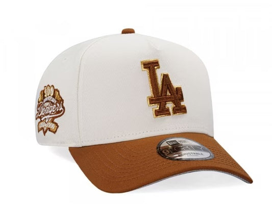 GORRA NEW ERA LOS ANGELES DODGERS 100 YEARS BEIGE BROWN GOLD