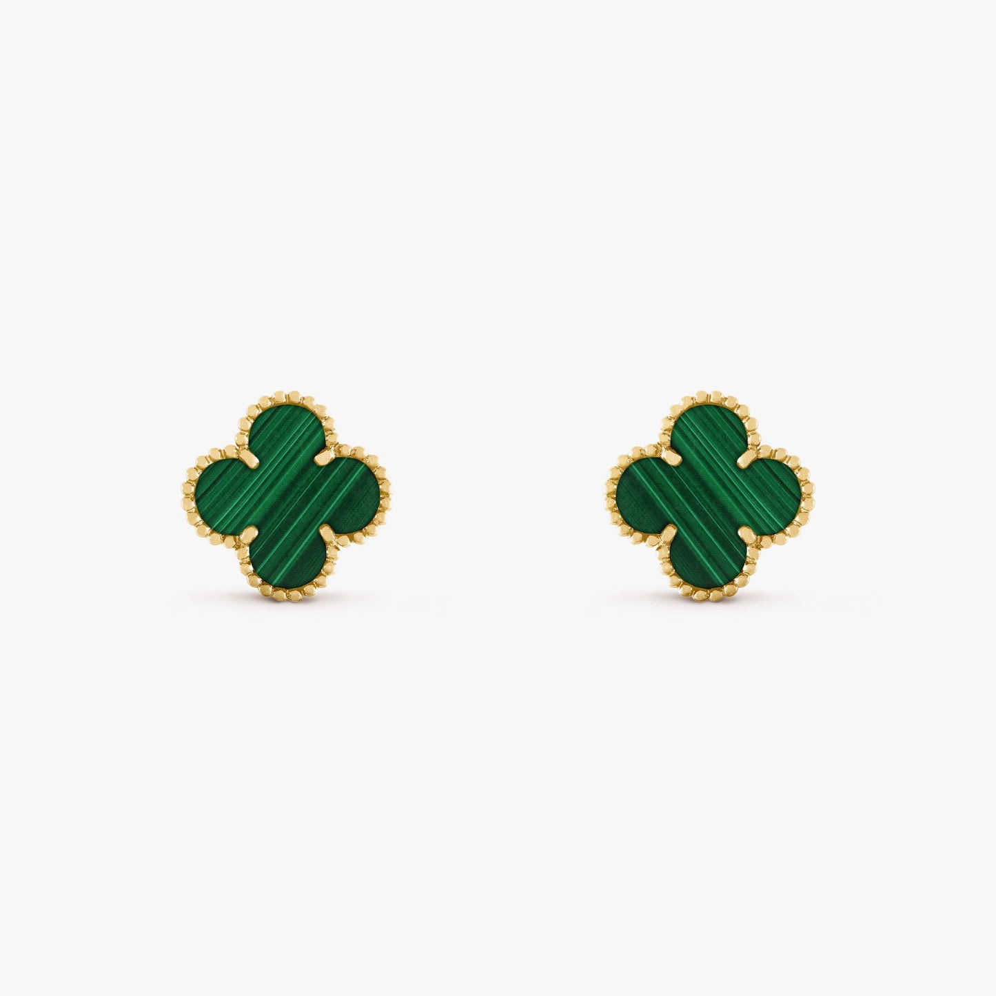 Earring Tipo Van Cleef & Arpels Vintage Alhambra Malaquita