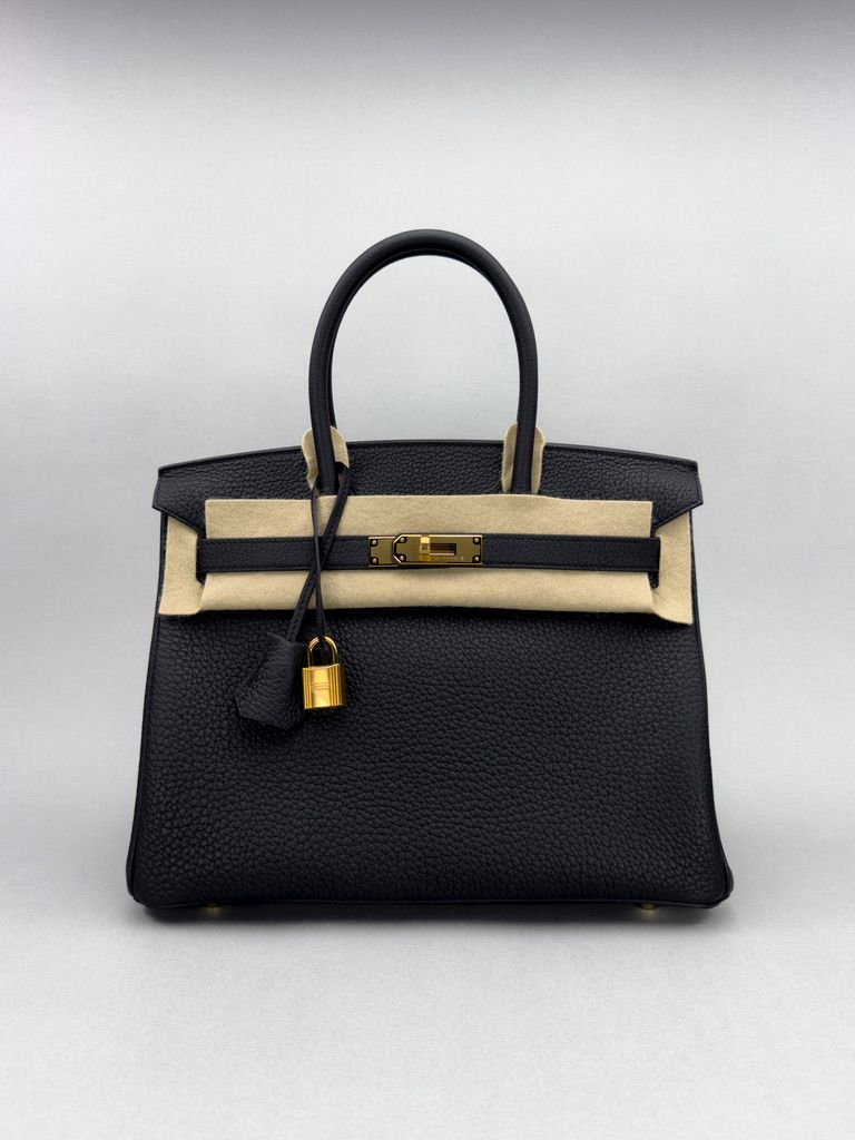 Hermes Birkin 30 Togo Black Gold Hardware