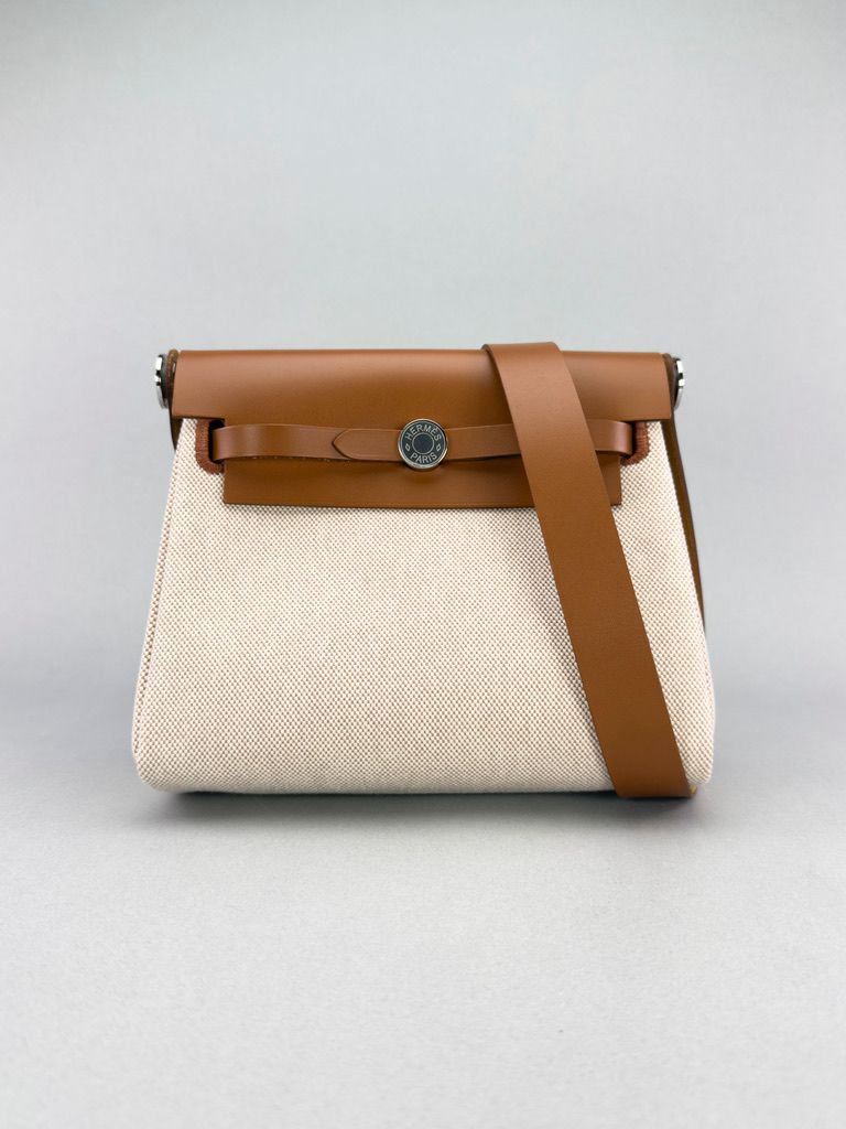 Hermes Mini Herbag Beige Palladium