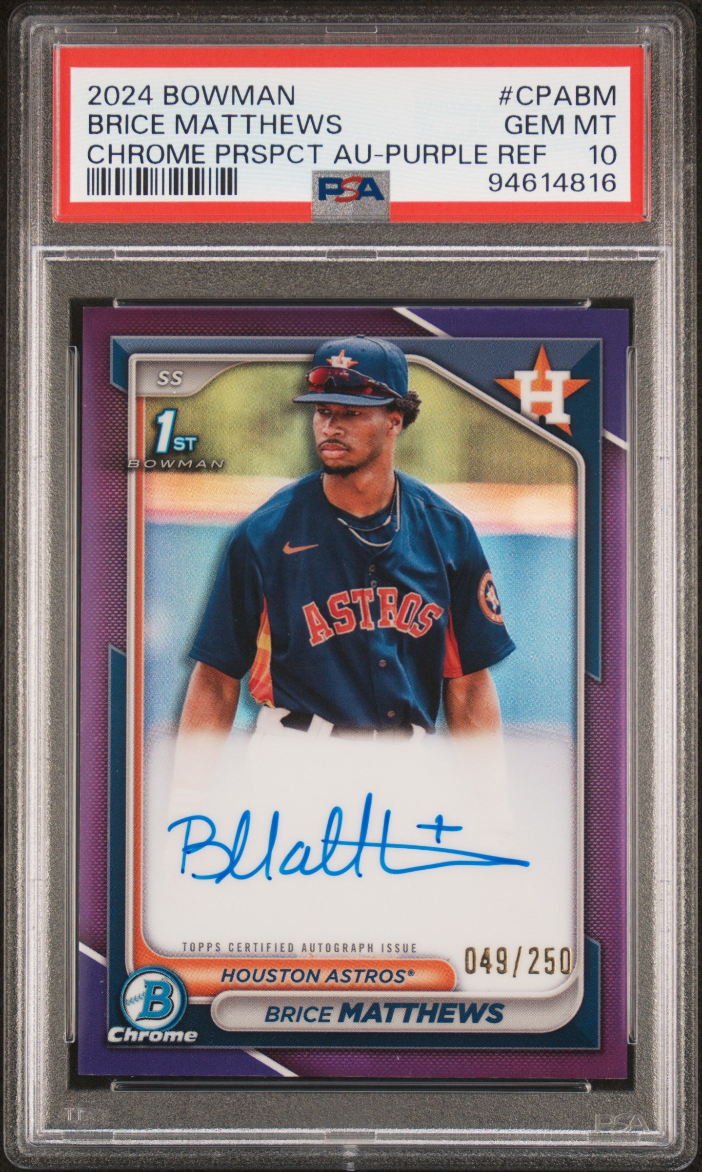 Brice Matthews - PSA 10 Graded Rookie Card