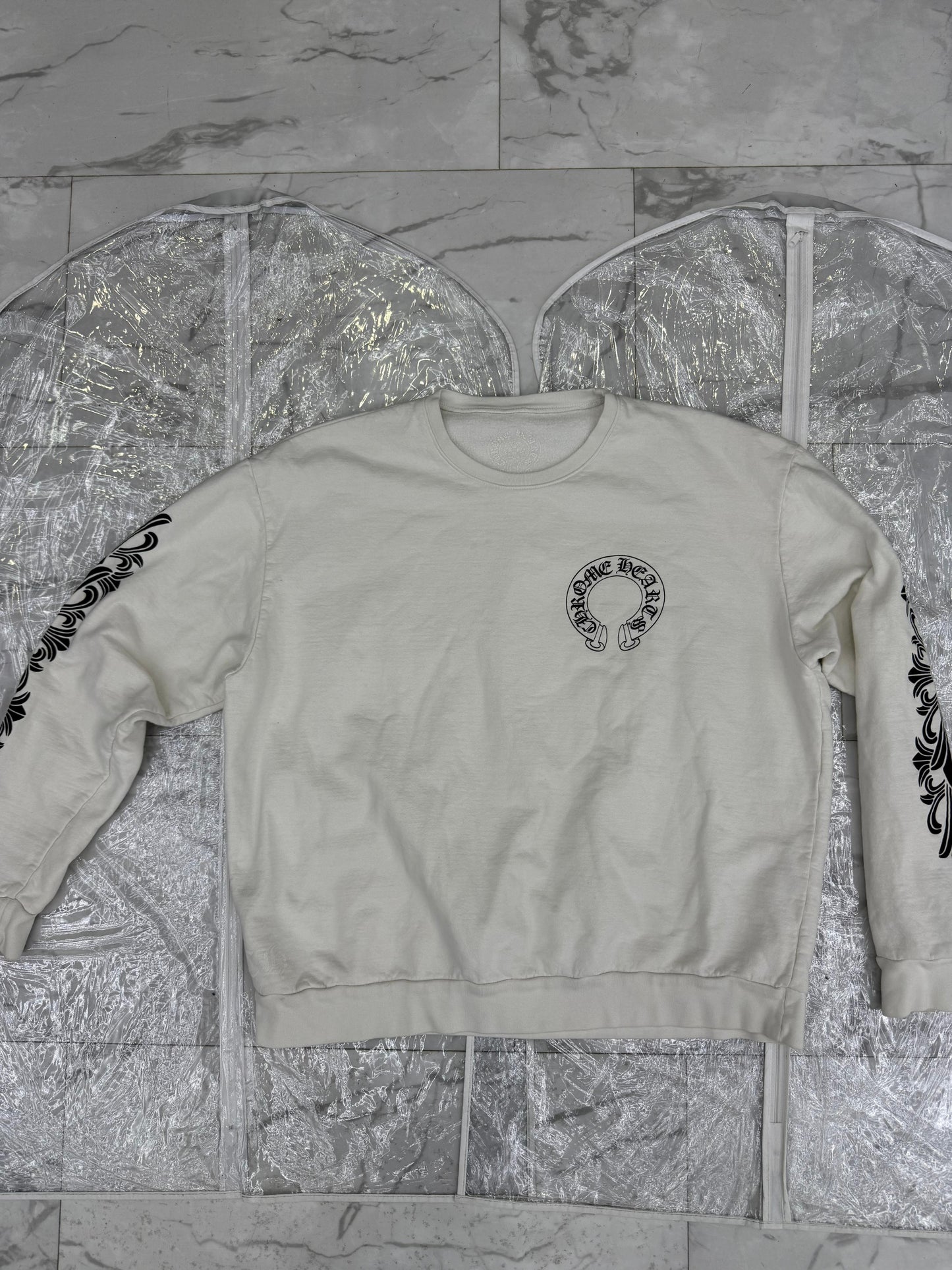 Tee Chrome Hearts Floral Horseshoe WHITE (Preloved)
