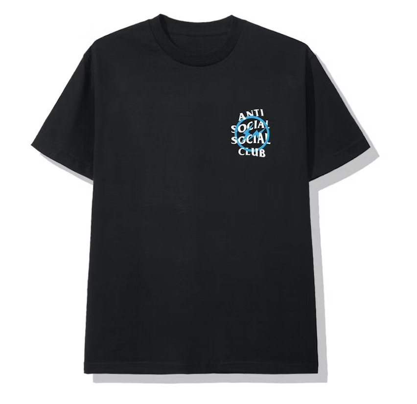 Anti Social Social Club x Fragment Blue Bolt Tee FW19 Black