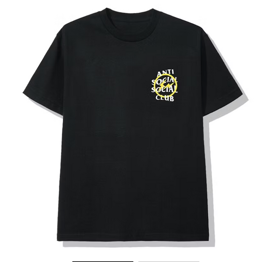 Anti Social Social Club x Fragment Yellow Bolt Tee (FW19) Black
