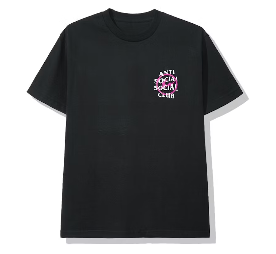 Anti Social Social Club x Fragment Pink Bolt Tee (FW19) Black