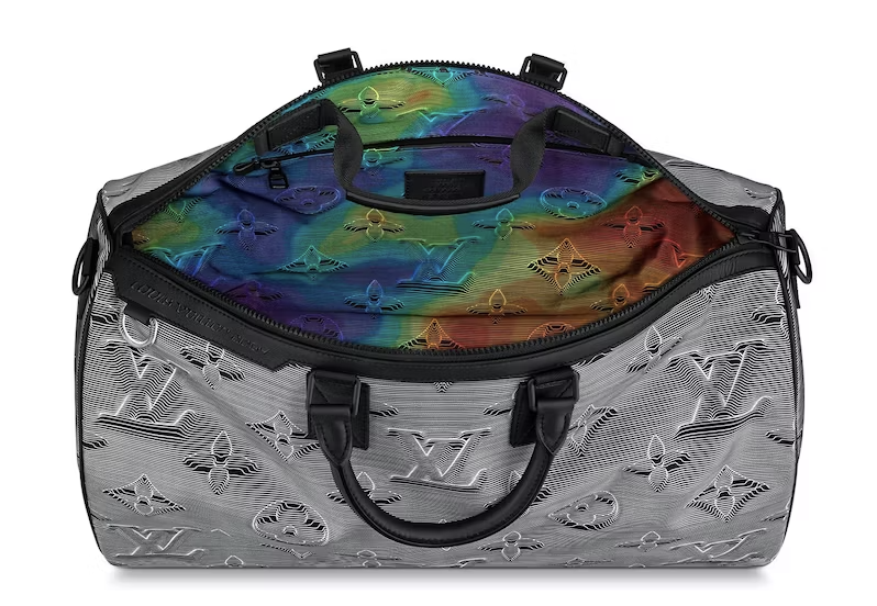 LV Reversible Keepall Bandouliere Monogram 3D 50 Rainbow/Grey/Black