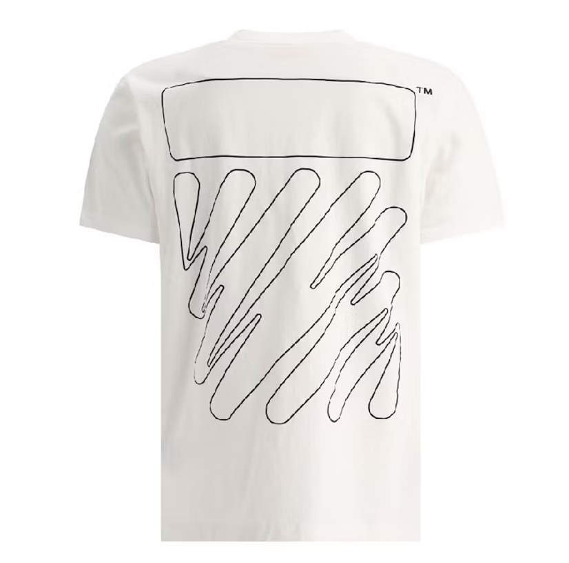 OFF-WHITE Wave Outl Diag Slim S/S Tee White/Black