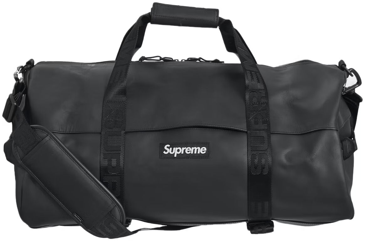Supreme Leather Duffle Bag Black
