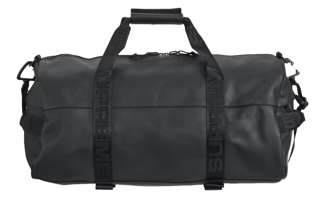 Supreme Leather Duffle Bag Black