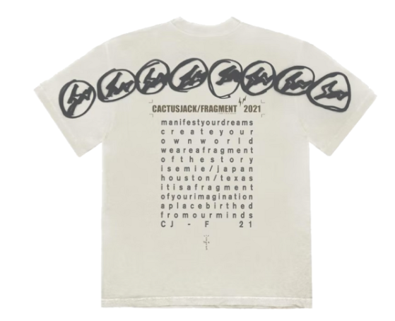 Travis Scott Cactus Jack For Fragment Manifest T-shirt White