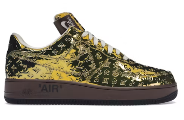 Louis Vuitton Nike Air Force 1 Low By Virgil Abloh Metallic Gold
