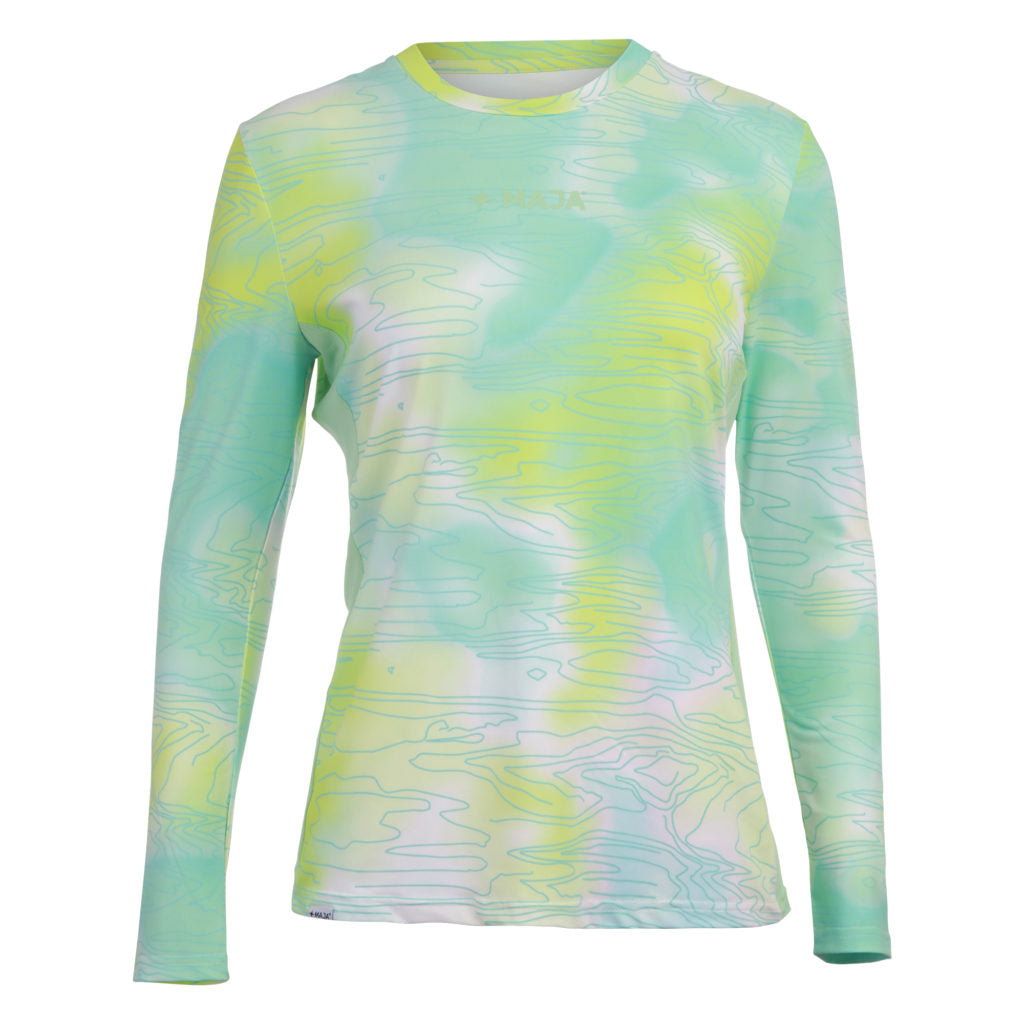 Camiseta Dama Maja Performance TieDye Verde - Manga Larga