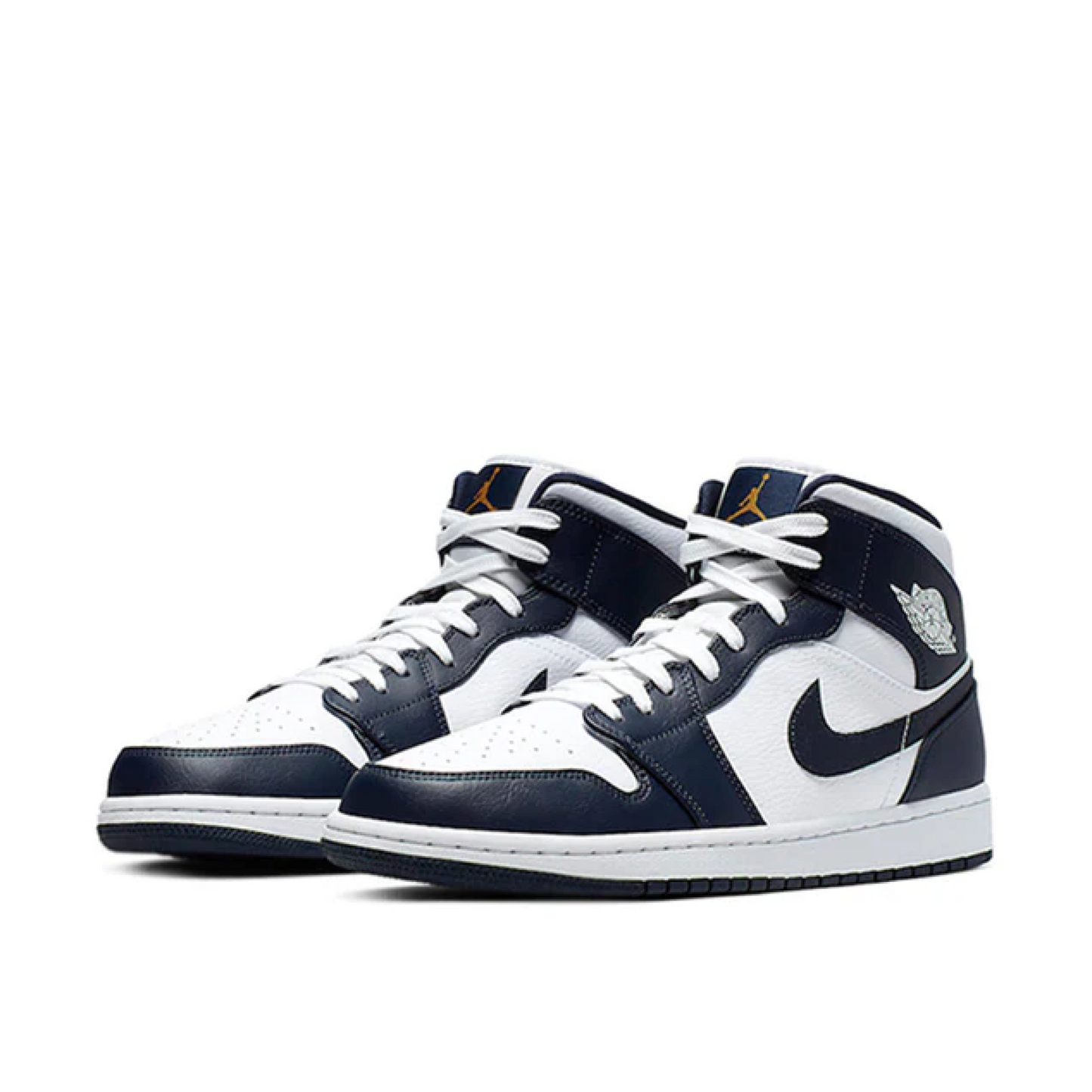 Air Jordan 1 Mid White Metallic Gold Obsidian