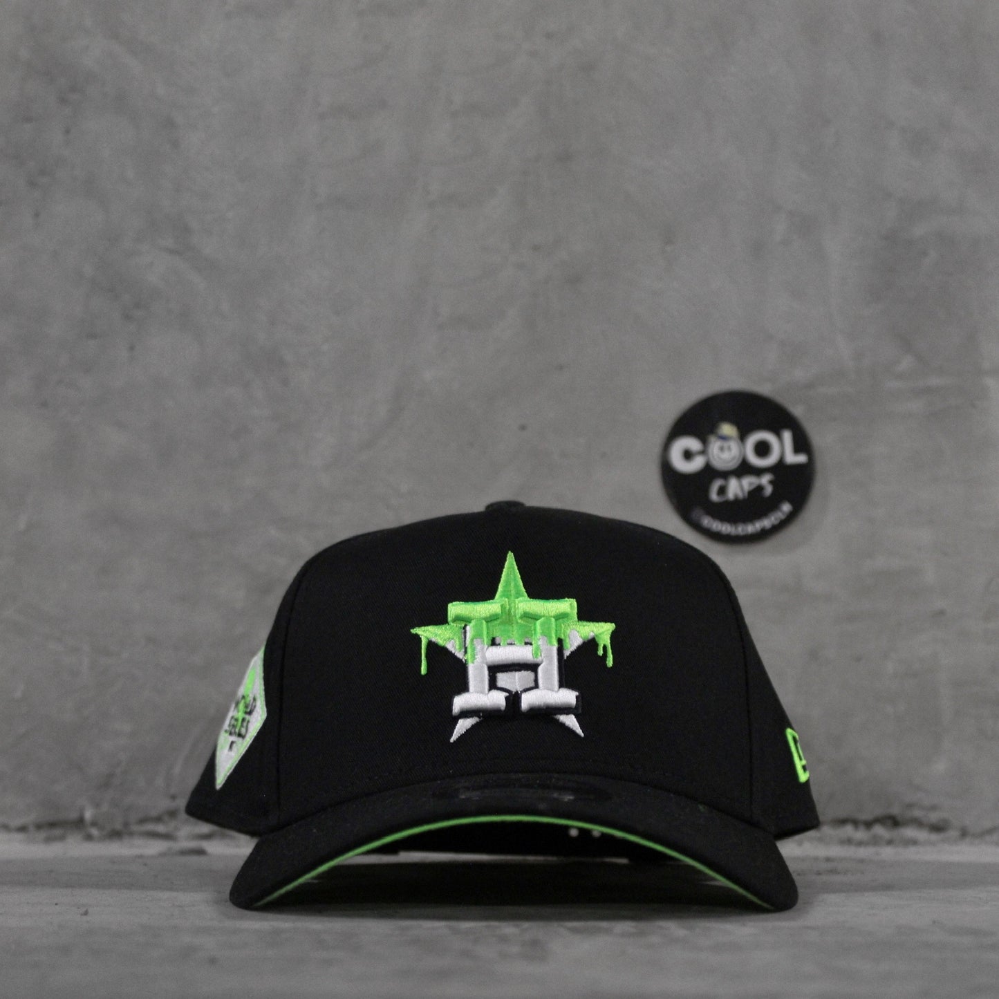 GORRA NEW ERA HOUSTON SLIME GREEN BLACK ADJUSTABLE