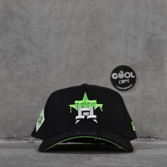 GORRA NEW ERA HOUSTON SLIME GREEN BLACK ADJUSTABLE