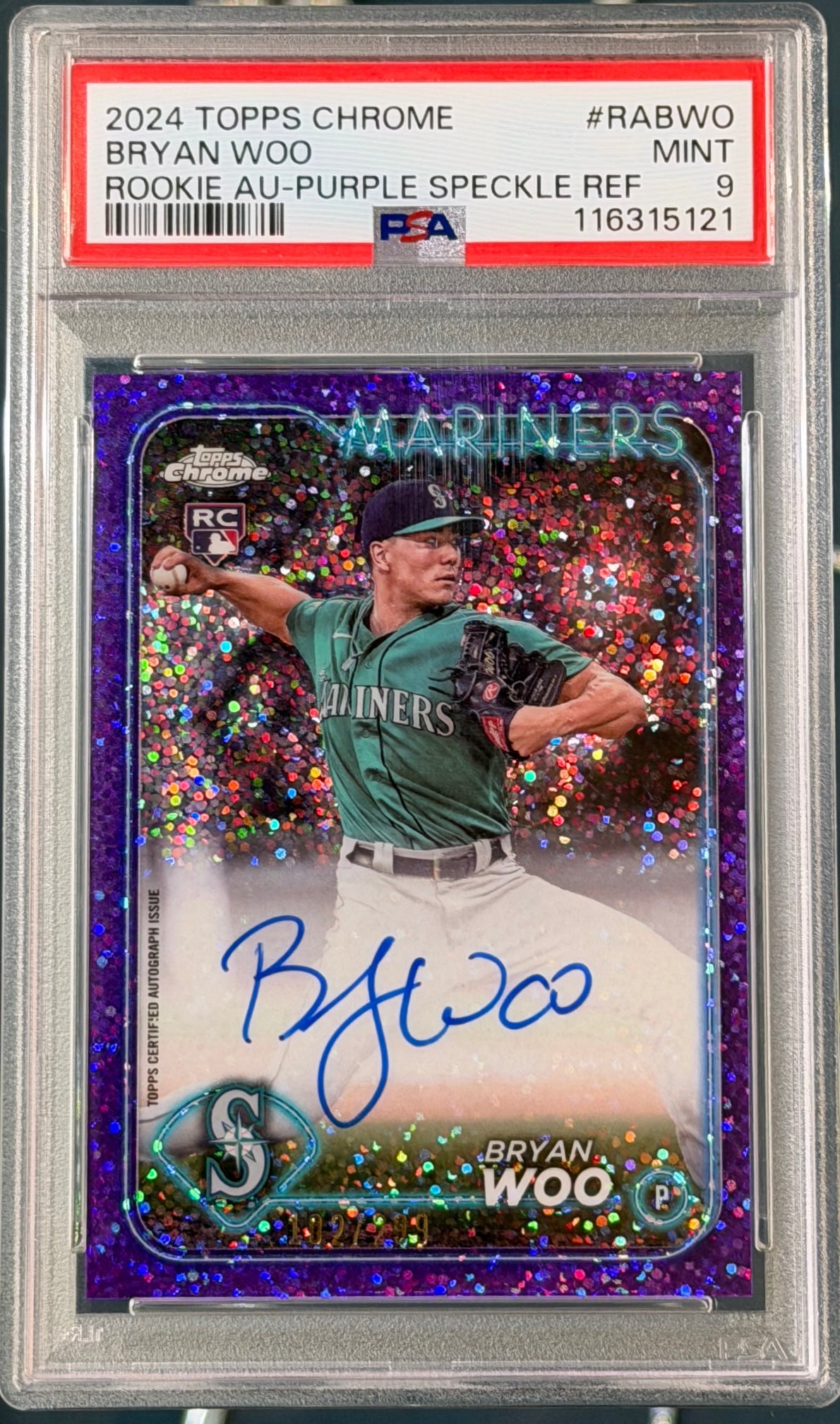 CARTA SPORTS Topps Chrome Bryan Woo #RABWO Rookie Sparkle Purple Autograph