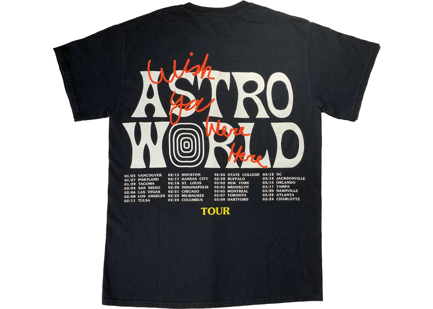 Astroworld T Shirt Tour Black DROP SHOP