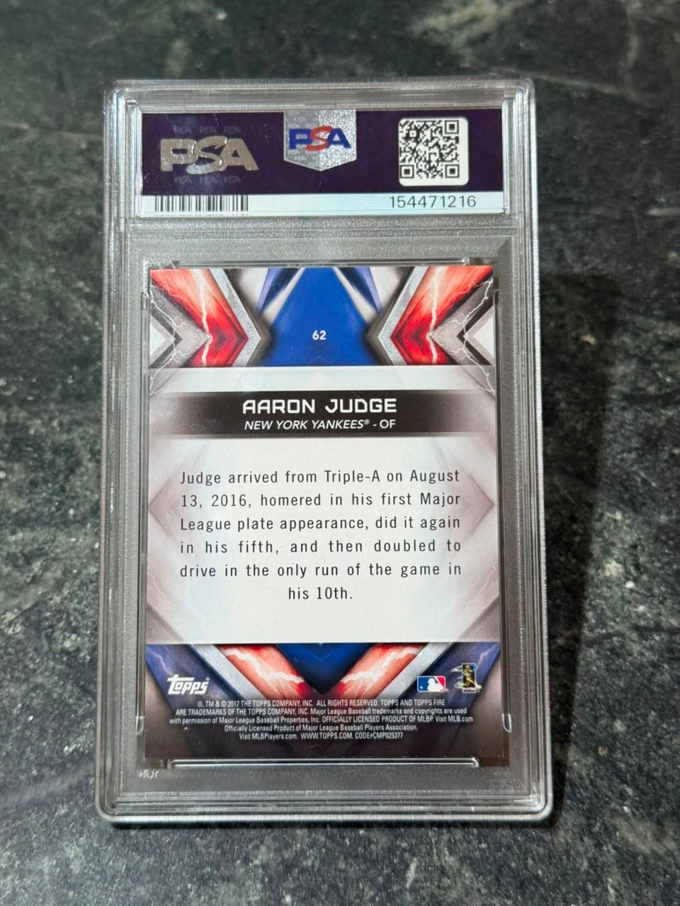 Aaron Judge 2017 Topps Fire Rookie Card