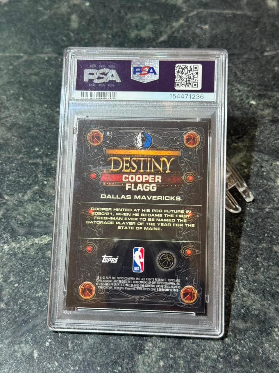 Cooper Flagg 2025 Topps Chrome Destiny Rookie Card