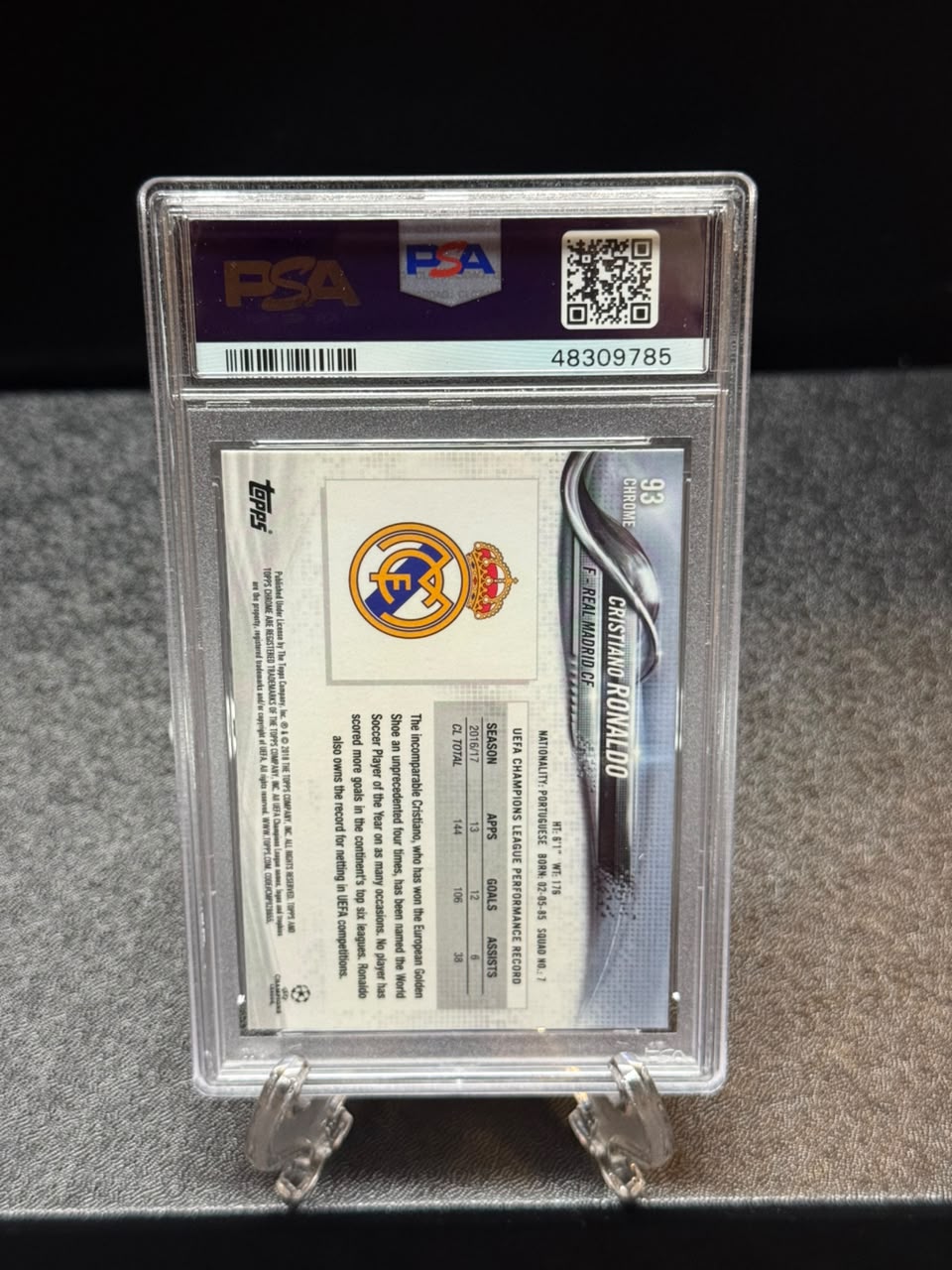 Cristiano Ronaldo 2017 Topps Chrome UEFA Chamions League