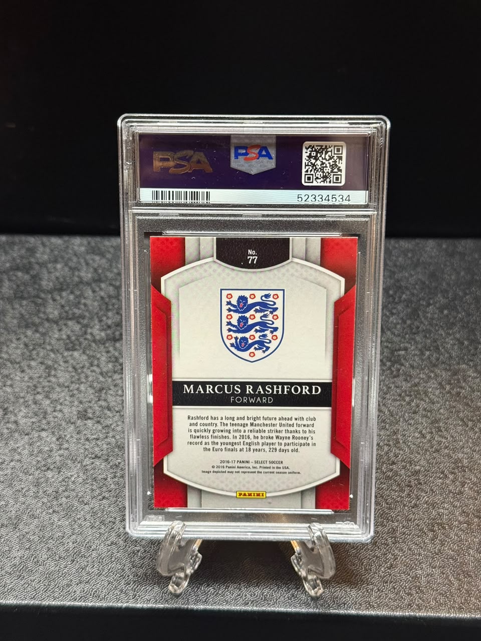 Marcus Rashford 2016 Panini FIFA Select