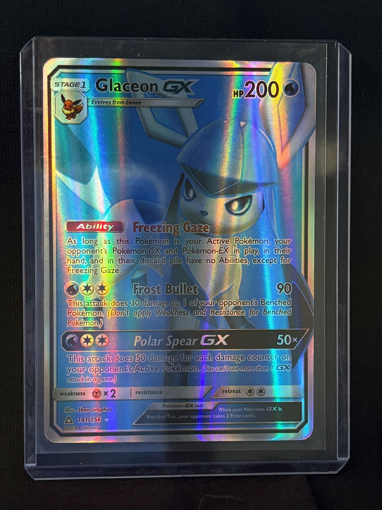 CARTA POKEMON Glaceon GX 141/156