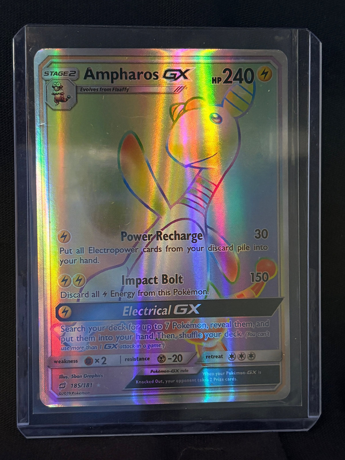 CARTA POKEMON Ampharos GX 185/181