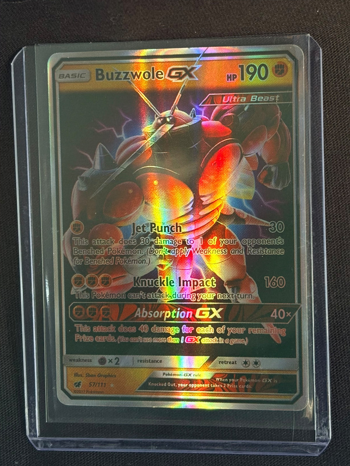 CARTA POKEMON Buzzwole GX 57/111