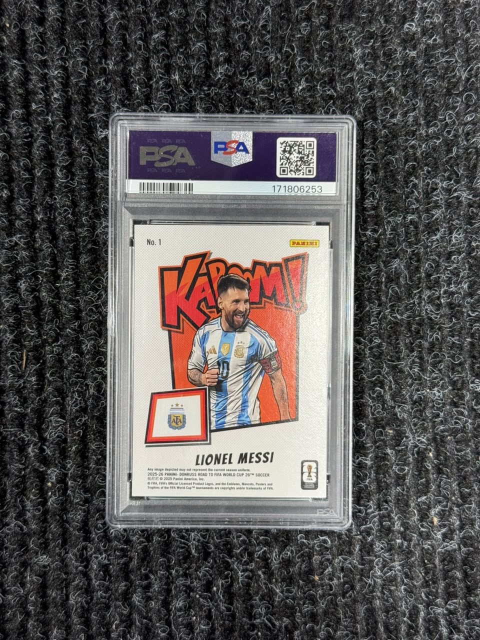 Lionel Messi 2025-26 Panini Donruss Road to FIFA World Cup KABOOM!