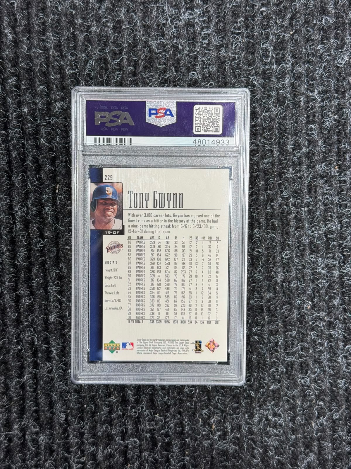 Tony Gwynn 2001 Upper Deck