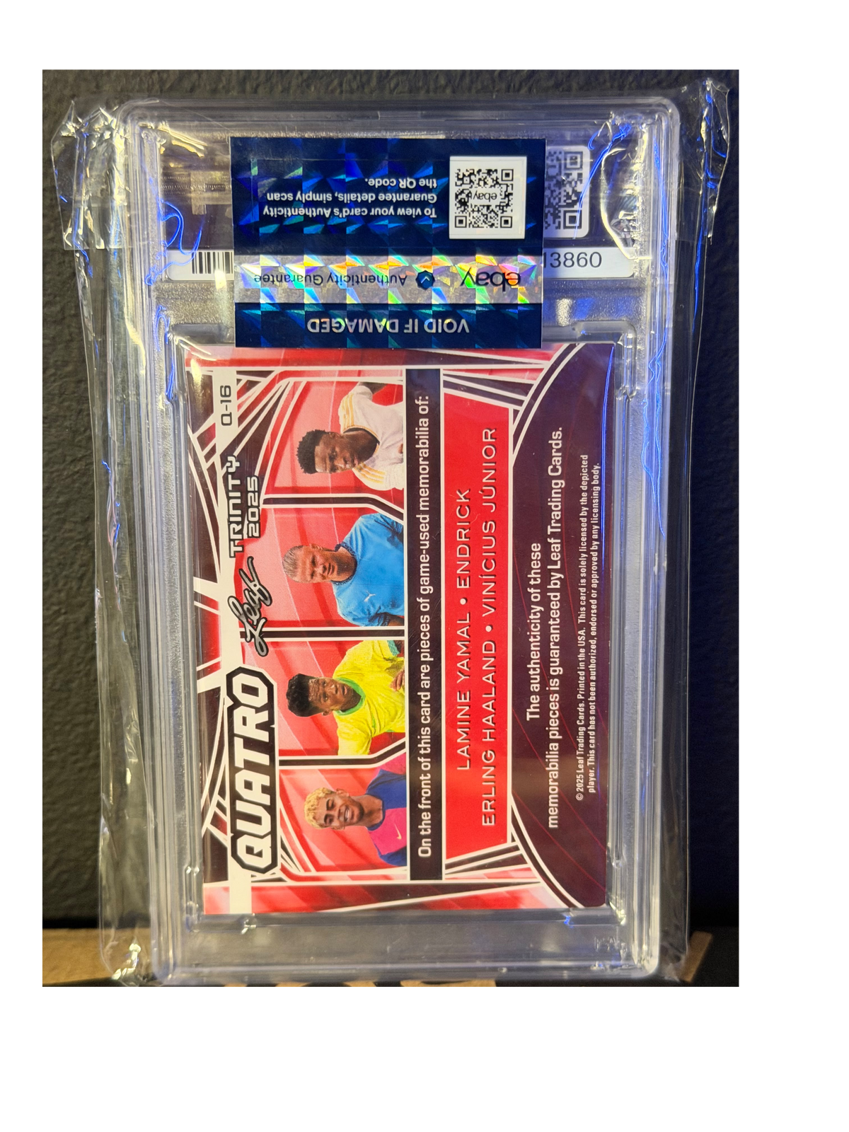 CARTA Leaf Trinity Quatro Patch 5/5 Lamine Yamal Haaland Vinicious Endrick PSA 6