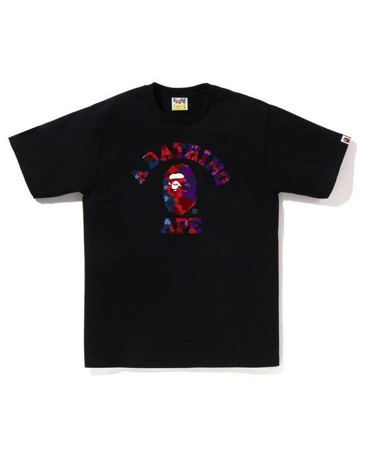 A Bathing Ape Color Camo Crazy College Tee Shirt