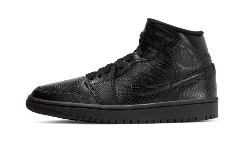 Air Jordan 1 Mid Black Snakeskin (W)
