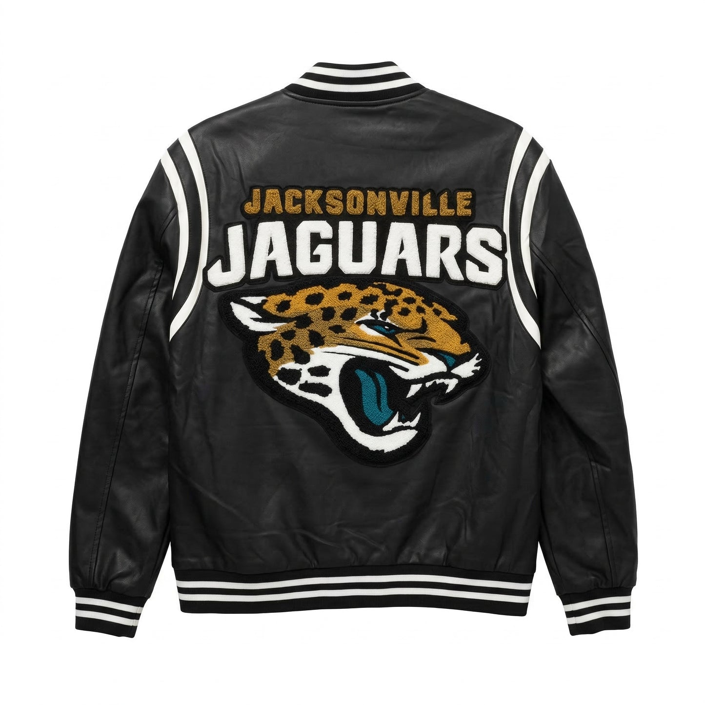 JACKSONVILLE JAGUARS VEGAN LEATHER JACKET Black / White