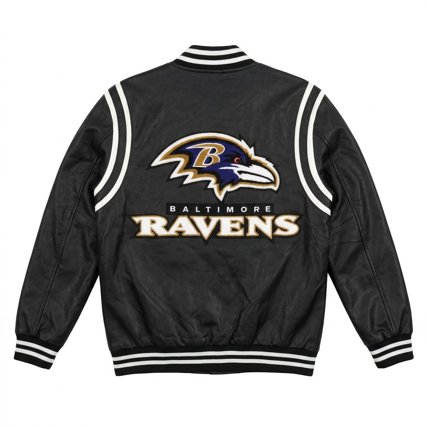 BALTIMORE RAVENS VEGAN LEATHER JACKET Black / White