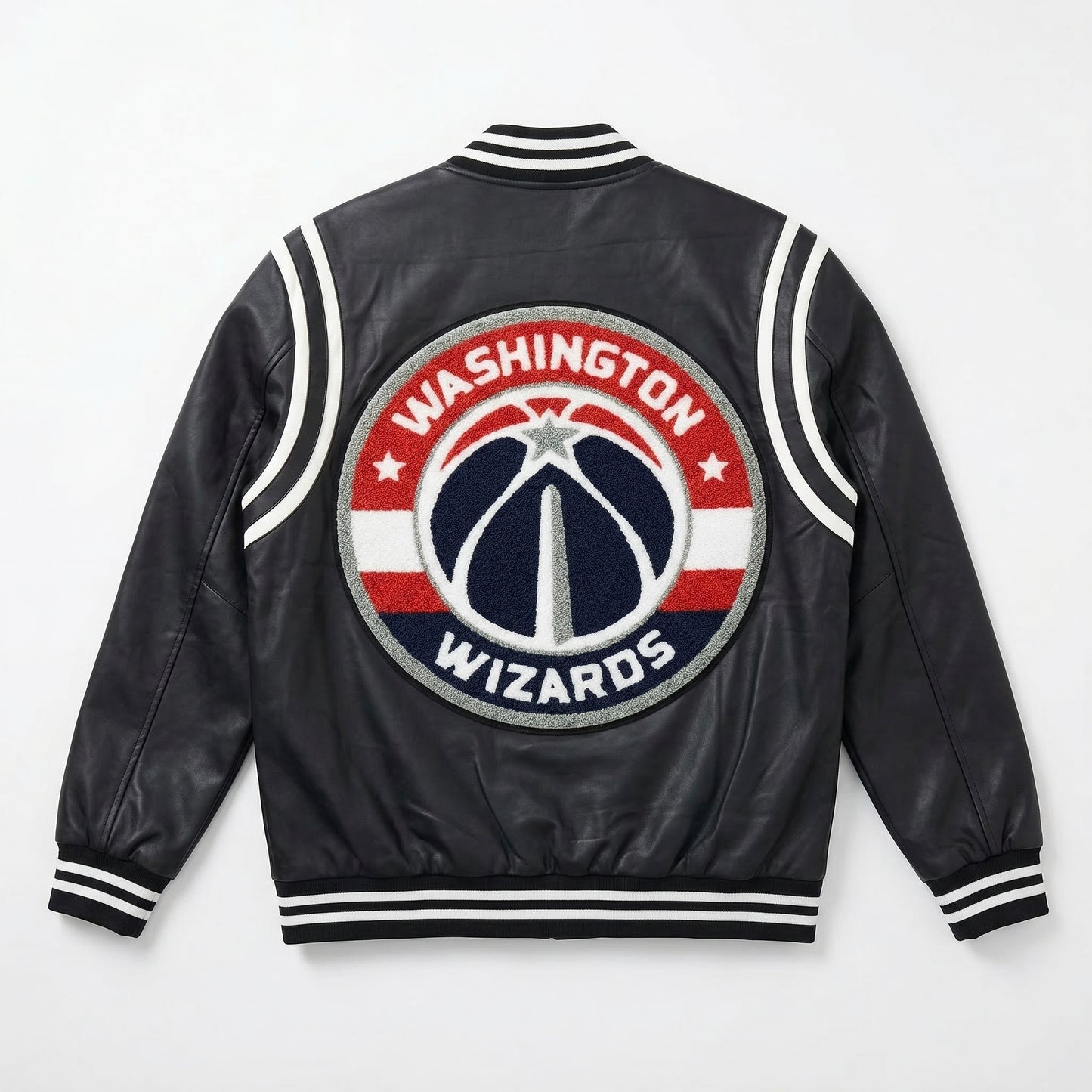 WASHINGTON WIZARDS VEGAN LEATHER JACKET Black / White