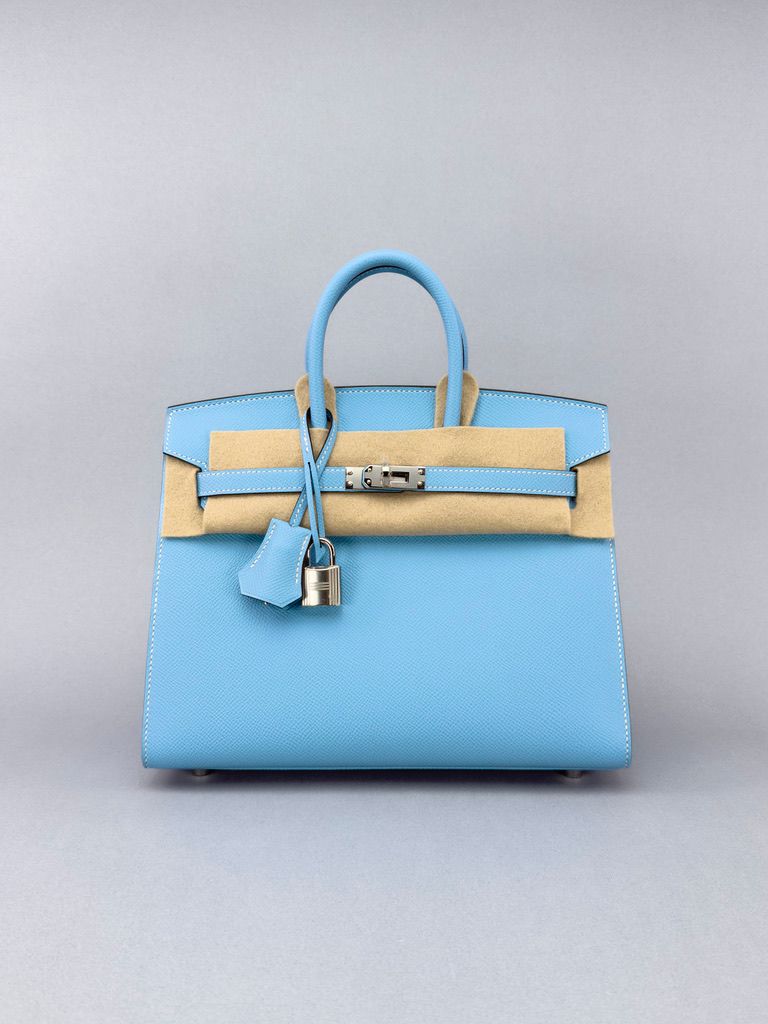 Hermes Birkin 25 HSS Epsom Blue Celeste Palladium Hardware